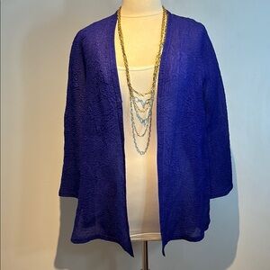Vintage Giorgio Armani silk indigo/purple Cardigan Lightweight Open Front size8